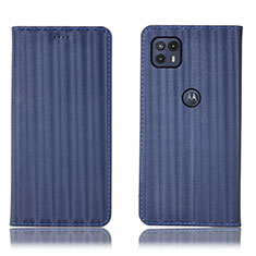 Coque Portefeuille Livre Cuir Etui Clapet H18P pour Motorola Moto G50 5G Bleu