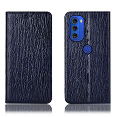 Coque Portefeuille Livre Cuir Etui Clapet H18P pour Motorola Moto G51 5G Bleu