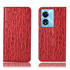 Coque Portefeuille Livre Cuir Etui Clapet H18P pour Oppo A58 5G Rouge