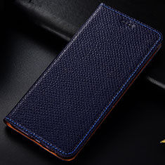 Coque Portefeuille Livre Cuir Etui Clapet H18P pour Samsung Galaxy Grand Max SM-G720 Bleu