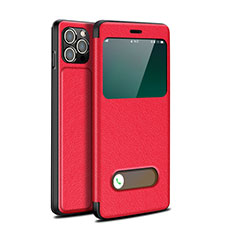 Coque Portefeuille Livre Cuir Etui Clapet H19 pour Apple iPhone 13 Pro Rouge