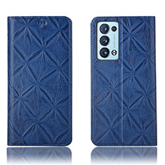Coque Portefeuille Livre Cuir Etui Clapet H19P pour Oppo Reno6 Pro+ Plus 5G Bleu