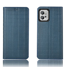 Coque Portefeuille Livre Cuir Etui Clapet H20P pour Motorola Moto G32 Bleu