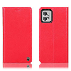 Coque Portefeuille Livre Cuir Etui Clapet H21P pour Motorola Moto G32 Rouge