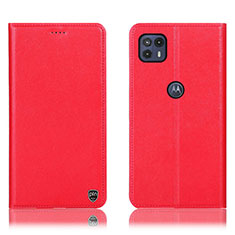 Coque Portefeuille Livre Cuir Etui Clapet H21P pour Motorola Moto G50 5G Rouge