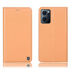 Coque Portefeuille Livre Cuir Etui Clapet H21P pour Oppo Find X5 Lite 5G Orange