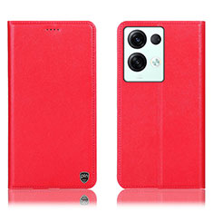 Coque Portefeuille Livre Cuir Etui Clapet H21P pour Oppo Reno8 Pro+ Plus 5G Rouge
