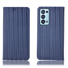 Coque Portefeuille Livre Cuir Etui Clapet H23P pour Oppo Reno6 Pro 5G Bleu