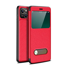 Coque Portefeuille Livre Cuir Etui Clapet H24 pour Apple iPhone 13 Rouge