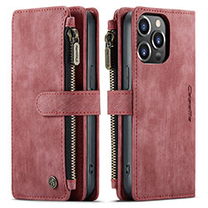 Coque Portefeuille Livre Cuir Etui Clapet H27 pour Apple iPhone 15 Pro Rouge