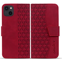 Coque Portefeuille Livre Cuir Etui Clapet HF1 pour Apple iPhone 14 Plus Rouge