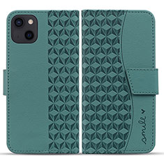 Coque Portefeuille Livre Cuir Etui Clapet HF1 pour Apple iPhone 14 Vert