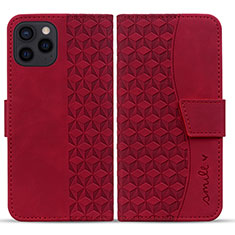 Coque Portefeuille Livre Cuir Etui Clapet HF1 pour Apple iPhone 15 Pro Rouge