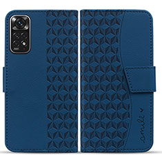 Coque Portefeuille Livre Cuir Etui Clapet HF1 pour Xiaomi Redmi Note 11 4G (2022) Bleu
