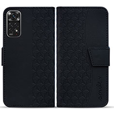 Coque Portefeuille Livre Cuir Etui Clapet HF1 pour Xiaomi Redmi Note 11 4G (2022) Noir