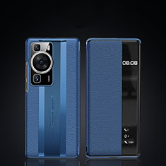 Coque Portefeuille Livre Cuir Etui Clapet JB2 pour Huawei P60 Bleu