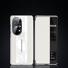 Coque Portefeuille Livre Cuir Etui Clapet JB3 pour Huawei P50 Pro Blanc
