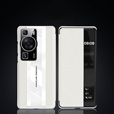 Coque Portefeuille Livre Cuir Etui Clapet JB3 pour Huawei P60 Blanc