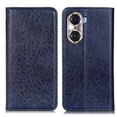 Coque Portefeuille Livre Cuir Etui Clapet K01Z pour Huawei Honor 60 5G Bleu