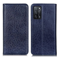 Coque Portefeuille Livre Cuir Etui Clapet K01Z pour Oppo A56 5G Bleu
