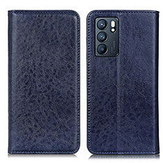 Coque Portefeuille Livre Cuir Etui Clapet K01Z pour Oppo Reno6 5G Bleu