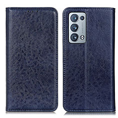 Coque Portefeuille Livre Cuir Etui Clapet K01Z pour Oppo Reno6 Pro 5G Bleu
