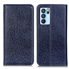 Coque Portefeuille Livre Cuir Etui Clapet K01Z pour Oppo Reno6 Pro 5G India Bleu