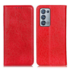 Coque Portefeuille Livre Cuir Etui Clapet K01Z pour Oppo Reno6 Pro 5G Rouge