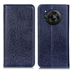 Coque Portefeuille Livre Cuir Etui Clapet K01Z pour Sharp Aquos R7 Bleu