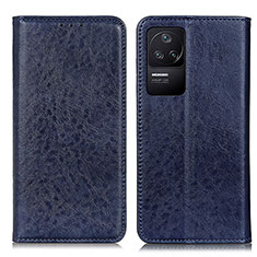 Coque Portefeuille Livre Cuir Etui Clapet K01Z pour Xiaomi Poco F4 5G Bleu