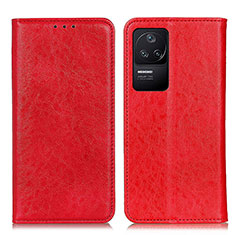 Coque Portefeuille Livre Cuir Etui Clapet K01Z pour Xiaomi Poco F4 5G Rouge