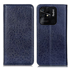 Coque Portefeuille Livre Cuir Etui Clapet K01Z pour Xiaomi Redmi 10 India Bleu