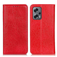 Coque Portefeuille Livre Cuir Etui Clapet K01Z pour Xiaomi Redmi Note 11T Pro 5G Rouge