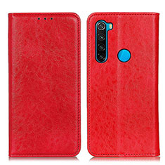 Coque Portefeuille Livre Cuir Etui Clapet K01Z pour Xiaomi Redmi Note 8 (2021) Rouge