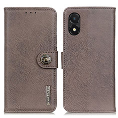 Coque Portefeuille Livre Cuir Etui Clapet K02Z pour Huawei Honor X5 Gris