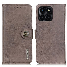 Coque Portefeuille Livre Cuir Etui Clapet K02Z pour Huawei Honor X6a Gris