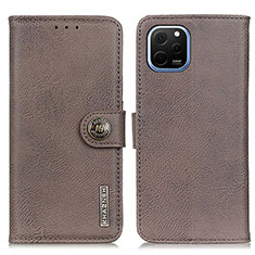 Coque Portefeuille Livre Cuir Etui Clapet K02Z pour Huawei Nova Y61 Gris