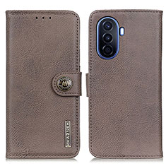 Coque Portefeuille Livre Cuir Etui Clapet K02Z pour Huawei Nova Y70 Gris