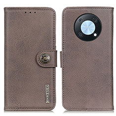 Coque Portefeuille Livre Cuir Etui Clapet K02Z pour Huawei Nova Y90 Gris