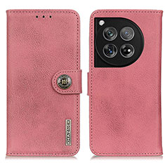 Coque Portefeuille Livre Cuir Etui Clapet K02Z pour OnePlus 12 5G Rose