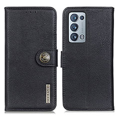Coque Portefeuille Livre Cuir Etui Clapet K02Z pour Oppo Reno6 Pro 5G Noir