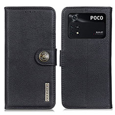 Coque Portefeuille Livre Cuir Etui Clapet K02Z pour Xiaomi Poco M4 Pro 4G Noir