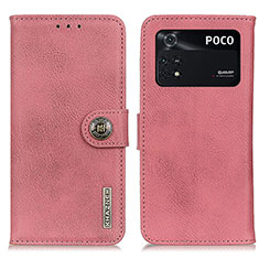 Coque Portefeuille Livre Cuir Etui Clapet K02Z pour Xiaomi Poco M4 Pro 4G Rose