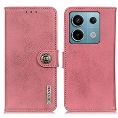 Coque Portefeuille Livre Cuir Etui Clapet K02Z pour Xiaomi Redmi Note 13 Pro 5G Rose