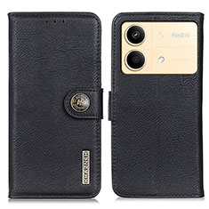 Coque Portefeuille Livre Cuir Etui Clapet K02Z pour Xiaomi Redmi Note 13R Pro 5G Noir