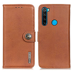 Coque Portefeuille Livre Cuir Etui Clapet K02Z pour Xiaomi Redmi Note 8 (2021) Marron