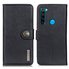 Coque Portefeuille Livre Cuir Etui Clapet K02Z pour Xiaomi Redmi Note 8 (2021) Noir