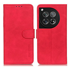 Coque Portefeuille Livre Cuir Etui Clapet K03Z pour OnePlus 12R 5G Rouge