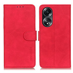 Coque Portefeuille Livre Cuir Etui Clapet K03Z pour Oppo A78 5G Rouge