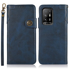 Coque Portefeuille Livre Cuir Etui Clapet K03Z pour Oppo A95 5G Bleu